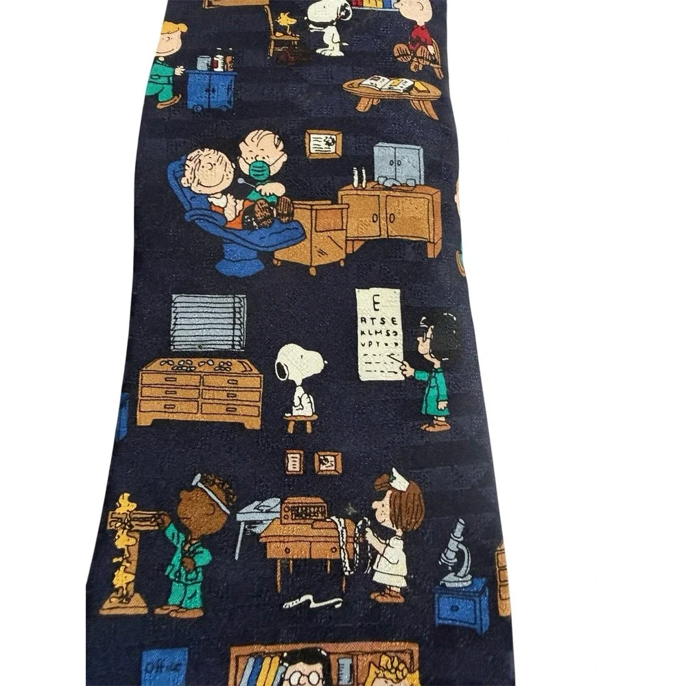 Peanuts Men's Tie Blue